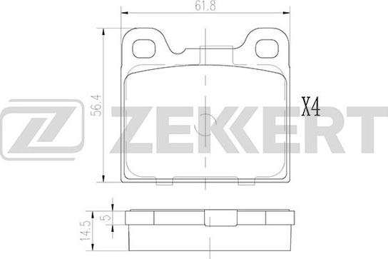 Zekkert BS-2876 - Тормозные колодки, дисковые, комплект autospares.lv