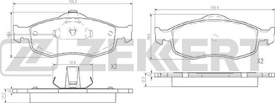 Zekkert BS-2870 - Тормозные колодки, дисковые, комплект autospares.lv