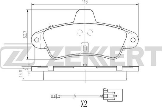 Zekkert BS-2871 - Тормозные колодки, дисковые, комплект autospares.lv