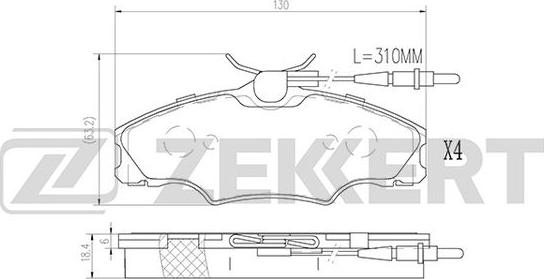 Zekkert BS-2878 - Тормозные колодки, дисковые, комплект autospares.lv