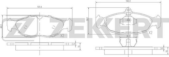 Zekkert BS-2346 - Тормозные колодки, дисковые, комплект autospares.lv