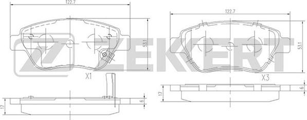 Zekkert BS-2343 - Тормозные колодки, дисковые, комплект autospares.lv