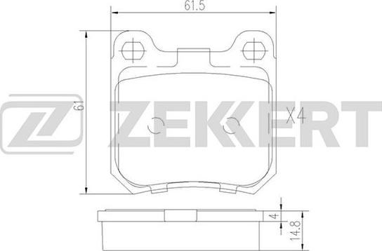 Zekkert BS-2356 - Тормозные колодки, дисковые, комплект autospares.lv