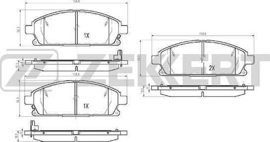 Zekkert BS-2316 - Тормозные колодки, дисковые, комплект autospares.lv