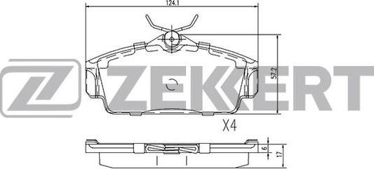 Zekkert BS-2313 - Тормозные колодки, дисковые, комплект autospares.lv