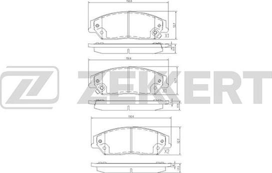 Zekkert BS-2384 - Тормозные колодки, дисковые, комплект autospares.lv