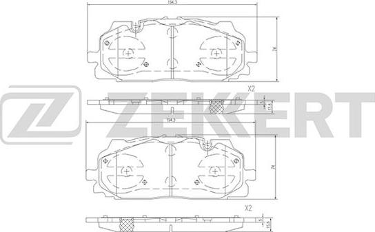 Zekkert BS-2385 - Тормозные колодки, дисковые, комплект autospares.lv