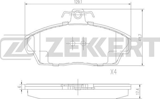 Zekkert BS-2386 - Тормозные колодки, дисковые, комплект autospares.lv