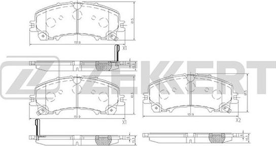 Zekkert BS-2381 - Тормозные колодки, дисковые, комплект autospares.lv