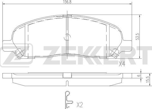 Zekkert BS-2378 - Тормозные колодки, дисковые, комплект autospares.lv