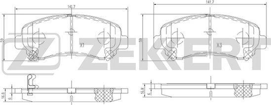 Zekkert BS-2296 - Тормозные колодки, дисковые, комплект autospares.lv