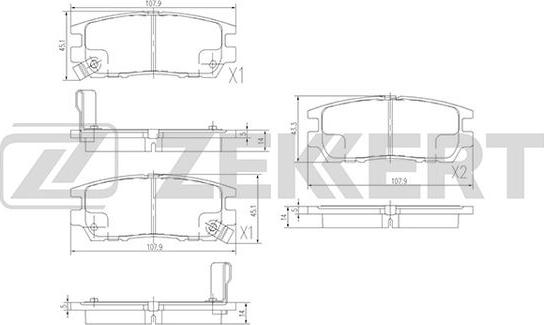 Zekkert BS-2219 - Тормозные колодки, дисковые, комплект autospares.lv