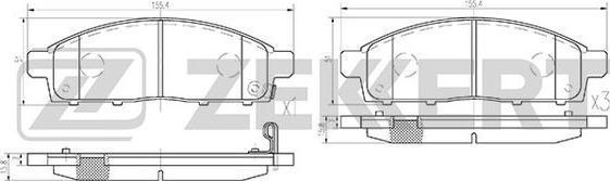 Zekkert BS-2237 - Тормозные колодки, дисковые, комплект autospares.lv