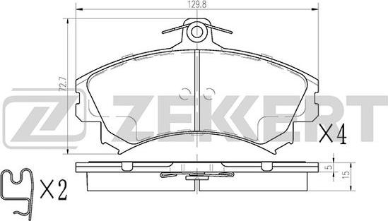 Zekkert BS-2229 - Тормозные колодки, дисковые, комплект autospares.lv