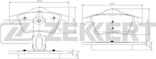 Zekkert BS-2759 - Тормозные колодки, дисковые, комплект autospares.lv