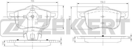 Zekkert BS-2760 - Тормозные колодки, дисковые, комплект autospares.lv