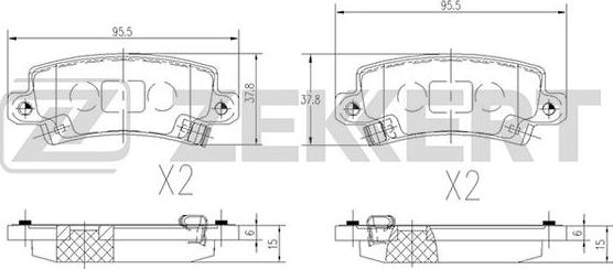 Zekkert BS-2703 - Тормозные колодки, дисковые, комплект autospares.lv