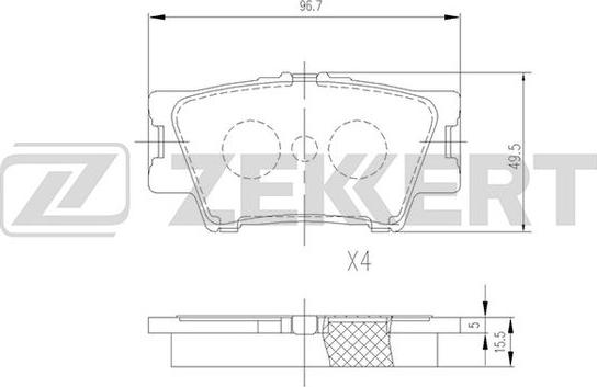 Zekkert BS-2715 - Тормозные колодки, дисковые, комплект autospares.lv