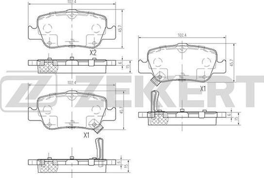 Zekkert BS-2720 - Тормозные колодки, дисковые, комплект autospares.lv