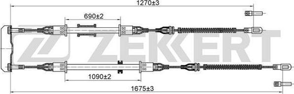 Zekkert BZ-1030 - Тросик, cтояночный тормоз autospares.lv