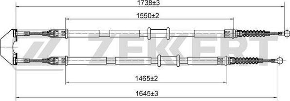 Zekkert BZ-1135 - Тросик, cтояночный тормоз autospares.lv