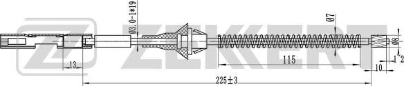 Zekkert BZ-1334 - Тросик, cтояночный тормоз autospares.lv