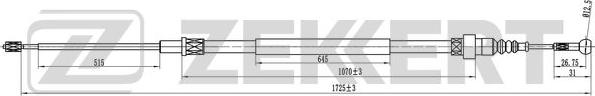 Zekkert BZ-1323 - Тросик, cтояночный тормоз autospares.lv