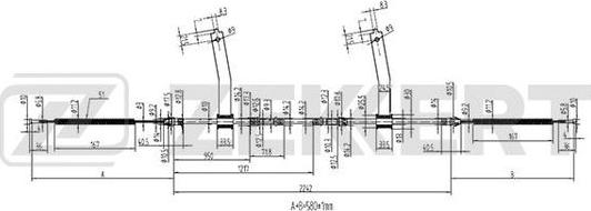 Zekkert BZ-1216 - Тросик, cтояночный тормоз autospares.lv