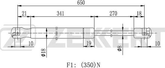 Zekkert GF-1941 - Газовая пружина, капот autospares.lv
