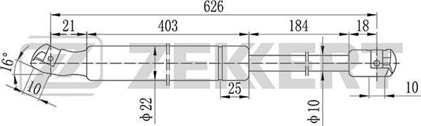 Zekkert GF-1952 - Газовая пружина, упор autospares.lv