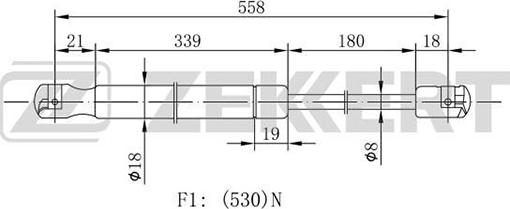 Zekkert GF-1904 - Газовая пружина, упор autospares.lv