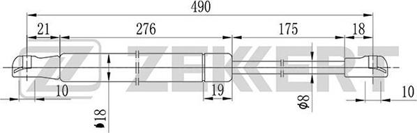 Zekkert GF-1598 - Газовая пружина, капот autospares.lv