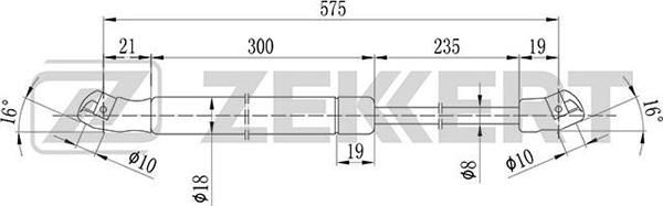 Zekkert GF-1584 - Газовая пружина, упор autospares.lv