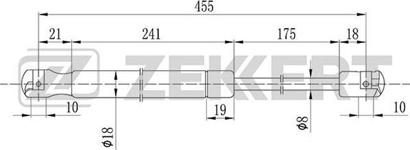 Zekkert GF-1587 - Газовая пружина, упор autospares.lv