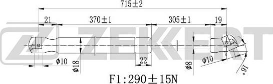 Zekkert GF-1646 - Газовая пружина, капот autospares.lv