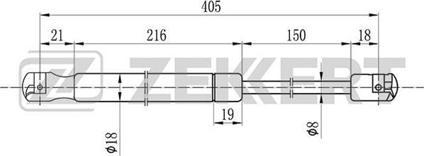 Zekkert GF-1605 - Газовая пружина, упор autospares.lv