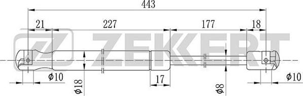 Zekkert GF-1682 - Газовая пружина, упор autospares.lv