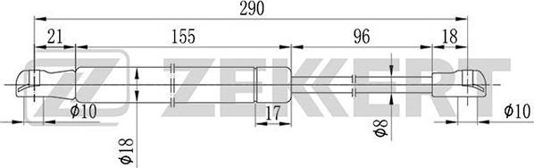 Zekkert GF-1679 - Газовая пружина, капот autospares.lv