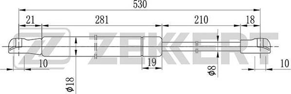 Zekkert GF-1678 - Газовая пружина, упор autospares.lv