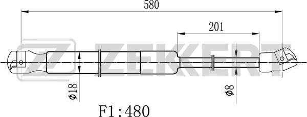 Zekkert GF-1051 - Газовая пружина, упор autospares.lv