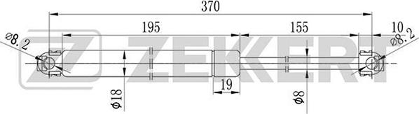 Zekkert GF-1004 - Газовая пружина, упор autospares.lv