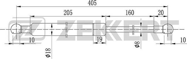 Zekkert GF-1016 - Газовая пружина, упор autospares.lv