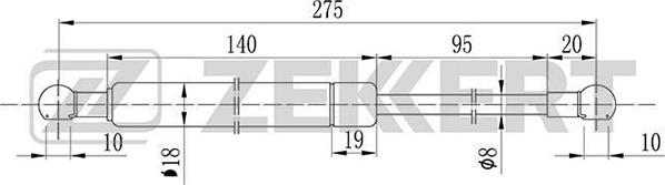 Zekkert GF-1011 - Газовая пружина, упор autospares.lv