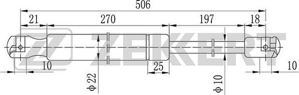 Zekkert GF-1088 - Газовая пружина, упор autospares.lv