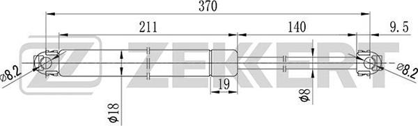 Zekkert GF-1022 - Газовая пружина, упор autospares.lv