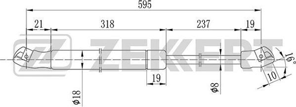 Zekkert GF-1169 - Газовая пружина, упор autospares.lv