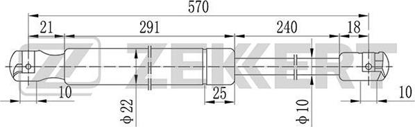 Zekkert GF-1162 - Газовая пружина, упор autospares.lv