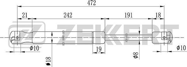 Zekkert GF-1114 - Газовая пружина, упор autospares.lv