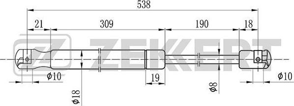 Zekkert GF-1132 - Газовая пружина, капот autospares.lv