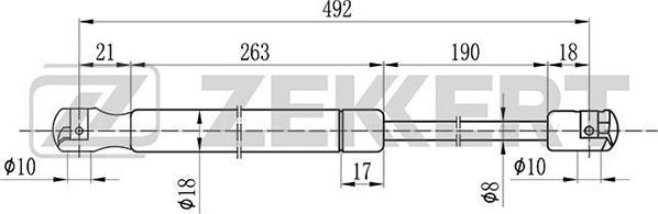 Zekkert GF-1129 - Газовая пружина, упор autospares.lv